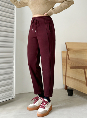 香依雅园 2025冬季新款200斤大码显瘦高腰加绒加厚休闲裤女69032