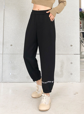 香依雅园 2023秋季新款200斤胖MM大码高腰休闲显瘦萝卜裤女38021