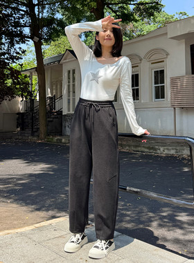 香依雅园 2025秋季新款200斤大码胖MM显瘦百搭针织萝卜裤女58038