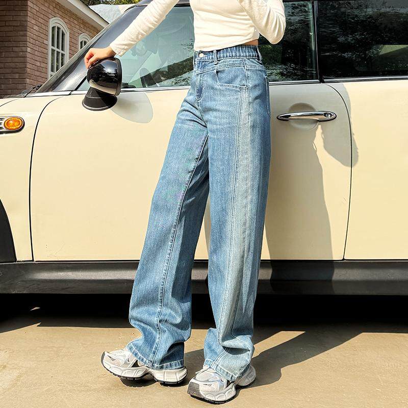 香依雅园 2025春季新款200斤大码显瘦显腿长牛仔直筒裤女56073