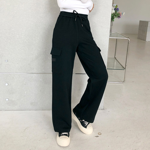 高腰休闲香依雅园直筒裤