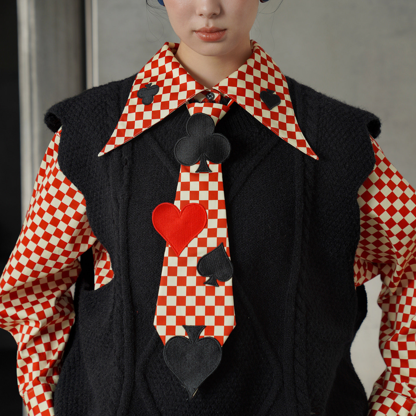 咖沫原创复古菱格学院风领带 扑克牌午夜游戏配饰男女礼物礼盒