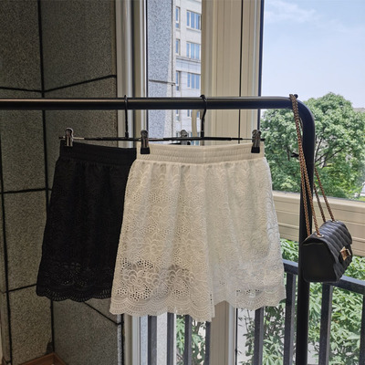 蕾丝短裤女可外穿防走光打底裤宽松安全裤高腰有内衬薄款夏季