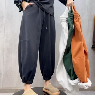 束脚卫裤 女宽松百搭显瘦休闲哈伦裤 加绒灯笼裤 欧洲站2025秋冬新款