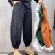 欧洲站2025秋冬新款 束脚卫裤 加绒灯笼裤 女宽松百搭显瘦休闲哈伦裤