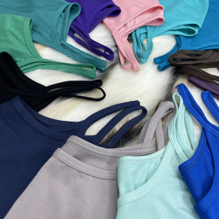 糖果色内搭上衣 打底衫 莫代尔针织吊带背心黑色亲肤高弹力薄款 修身