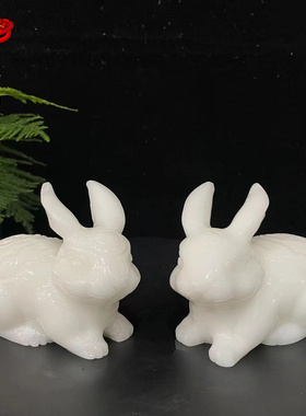 美玉轩阁玉保平安新中式玉兔摆件