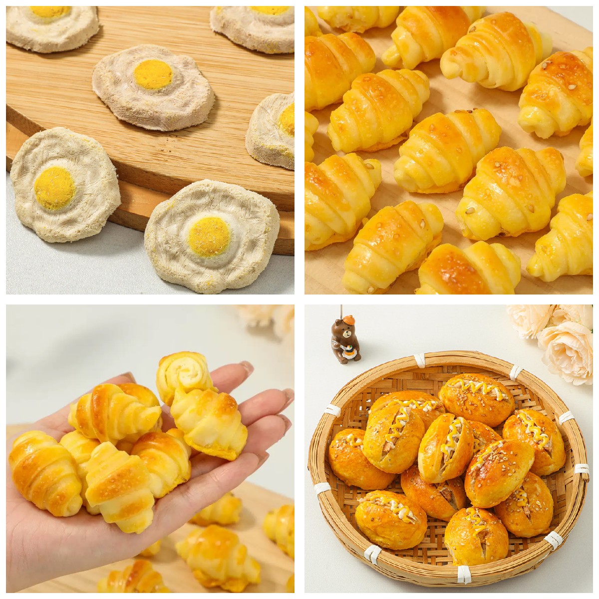 金丝熊零食牛角鸡肉羊奶可颂面包