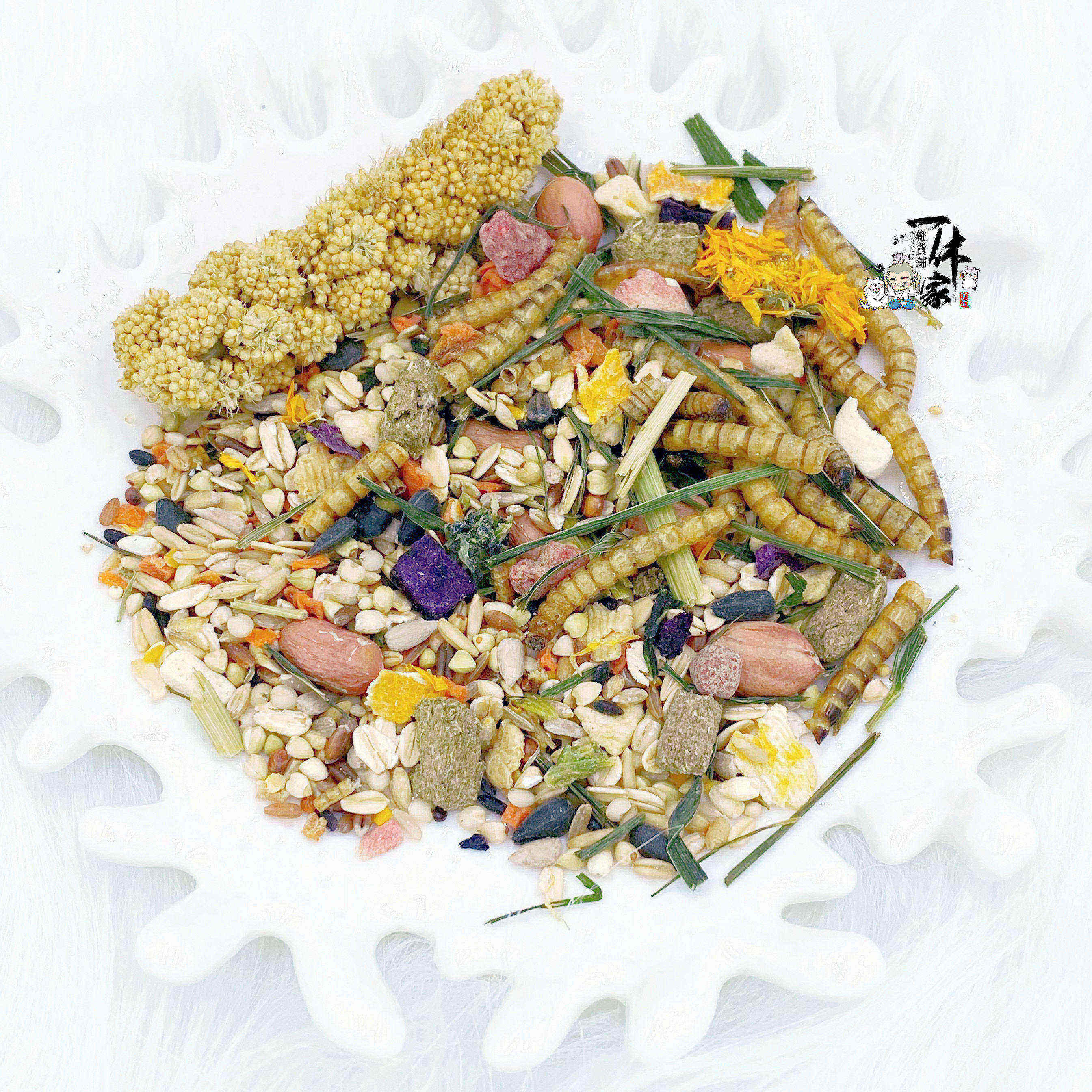 一休家自配粮通心粉沙鼠饲料谷物果蔬大麦虫增重长肉350g仓鼠用品