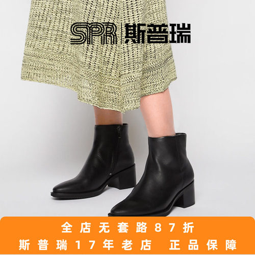 切尔西靴黑色通勤尖头显瘦短靴子