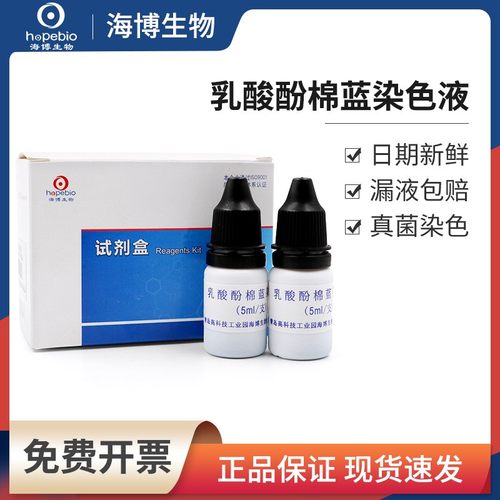海博乳酸酚棉蓝染色液真菌染色
