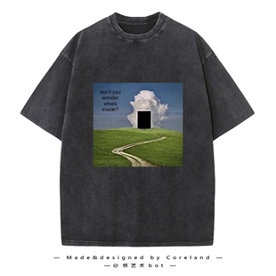 Coreland原创设计梦核怪核池核周边大码 T恤创意图案春夏宽松短袖