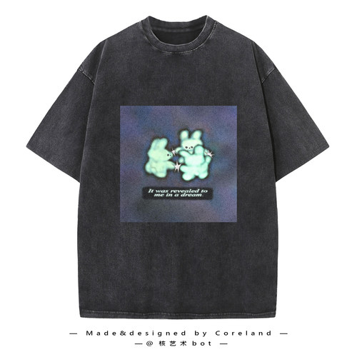 梦核周边大码做旧T恤男女同款