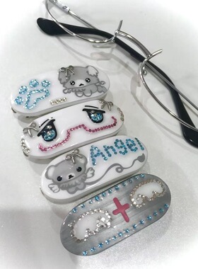 Coreland梦核感古早味亚比发卡二次元狗狗熊熊发夹漫画刘海夹边夹