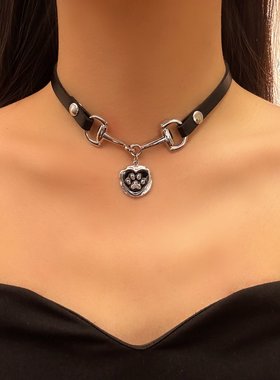 y2k甜酷辣妹朋克风爱心猫爪吊坠