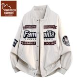 潮牛仔夹克 潮流帅气牛仔外套美式 东方骆驼青少年棒球服春秋款 时尚