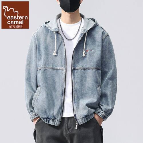 春秋新品拉链款连帽牛仔外