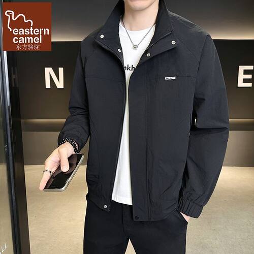 东方骆驼新款男士立领夹克