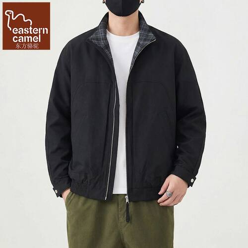 东方骆驼中古风立领夹克男