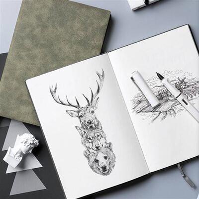 Leather art book whitelines portable sketchbook sketchbook