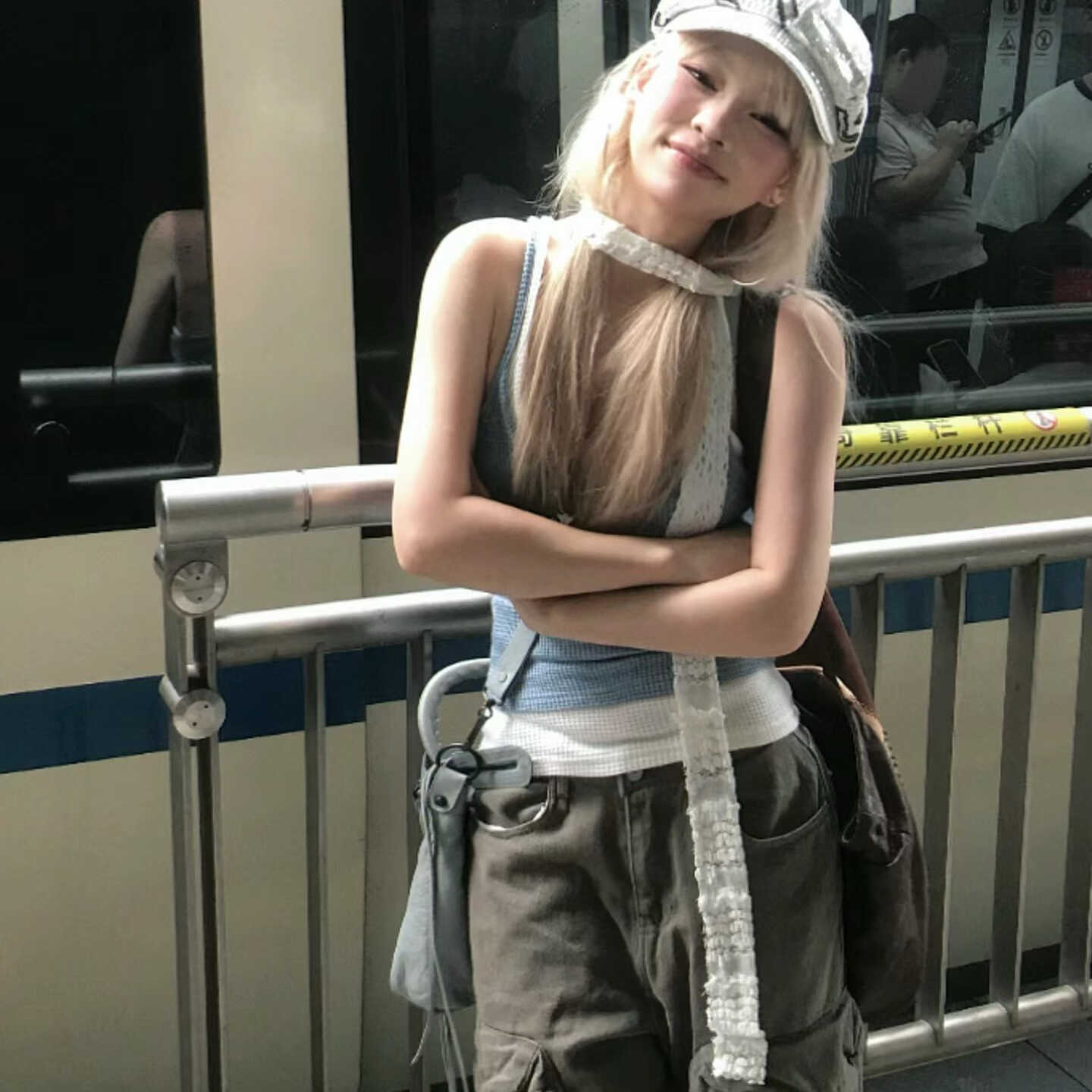 2024新款蕾丝细围巾春秋小领巾女