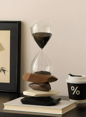 时来运转沙漏创意摆件轻奢高级感小众客厅办公室电视柜玄关装饰品