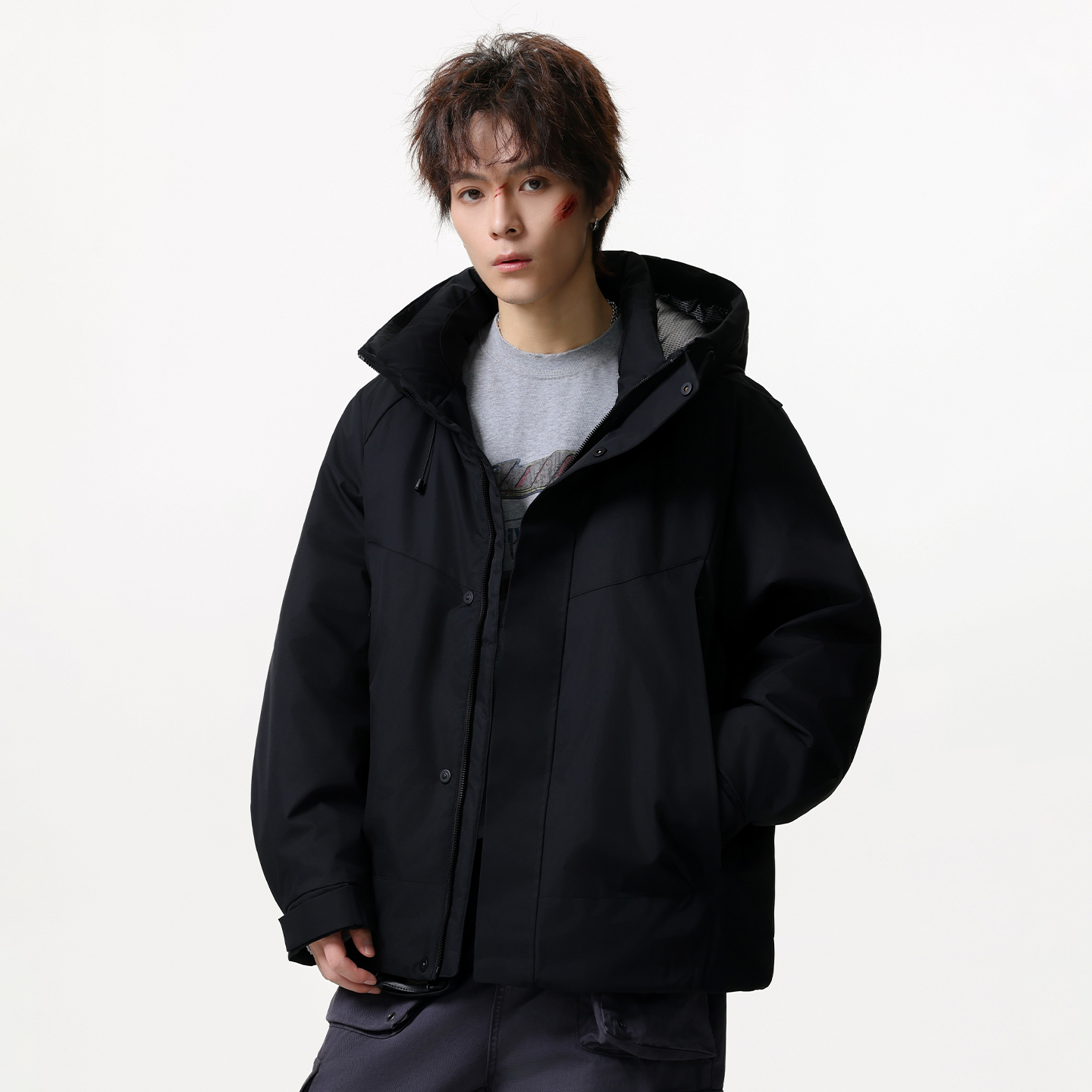 JIINOO90白鹅绒宽松羽绒服