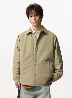 JIINOO冬季新款户外防水羽绒衬衫男轻薄保暖宽松白鸭绒羽绒服外套