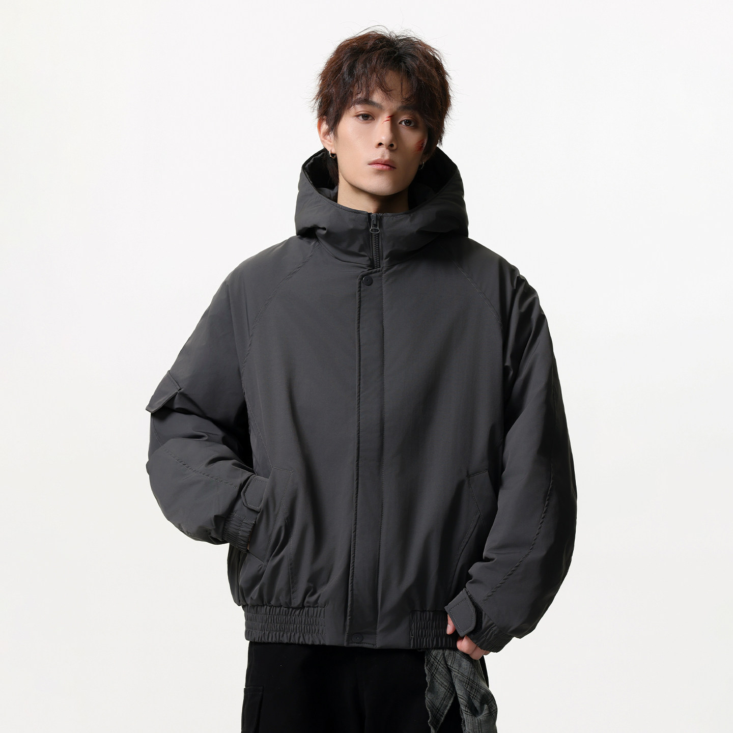 JIINOO冬日系复古连帽羽绒服