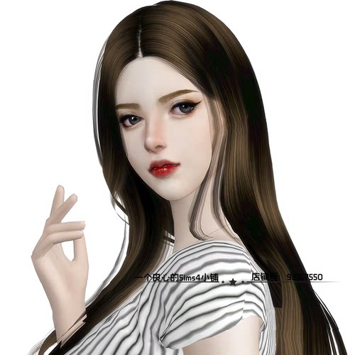 模拟人生4人物mod丨57丨女丨送8套衣服发型皮肤化妆 Sims4补丁