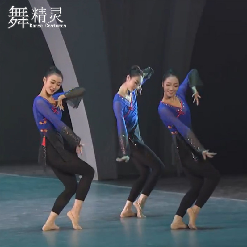 身韵飘逸长款网纱喇叭袖古典舞