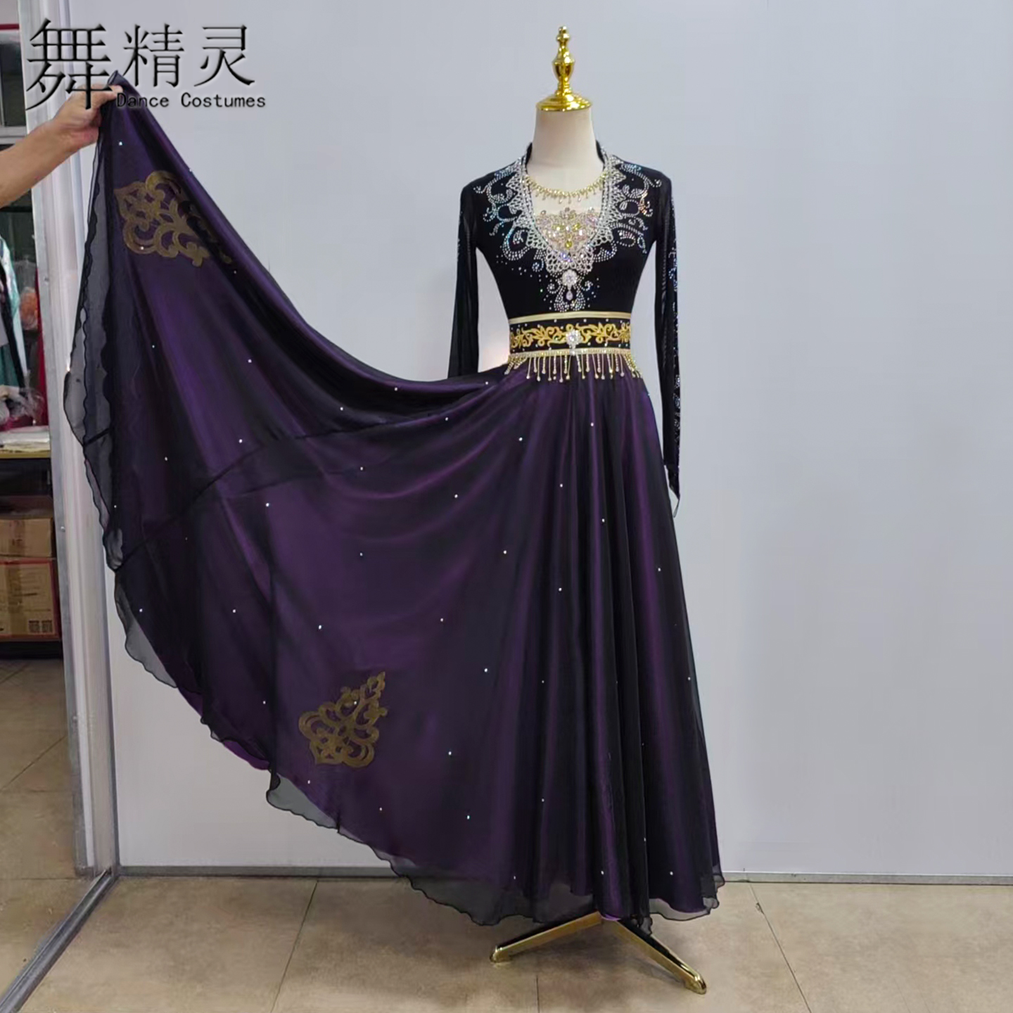 维族舞蹈服剧目艺考演出服大摆裙