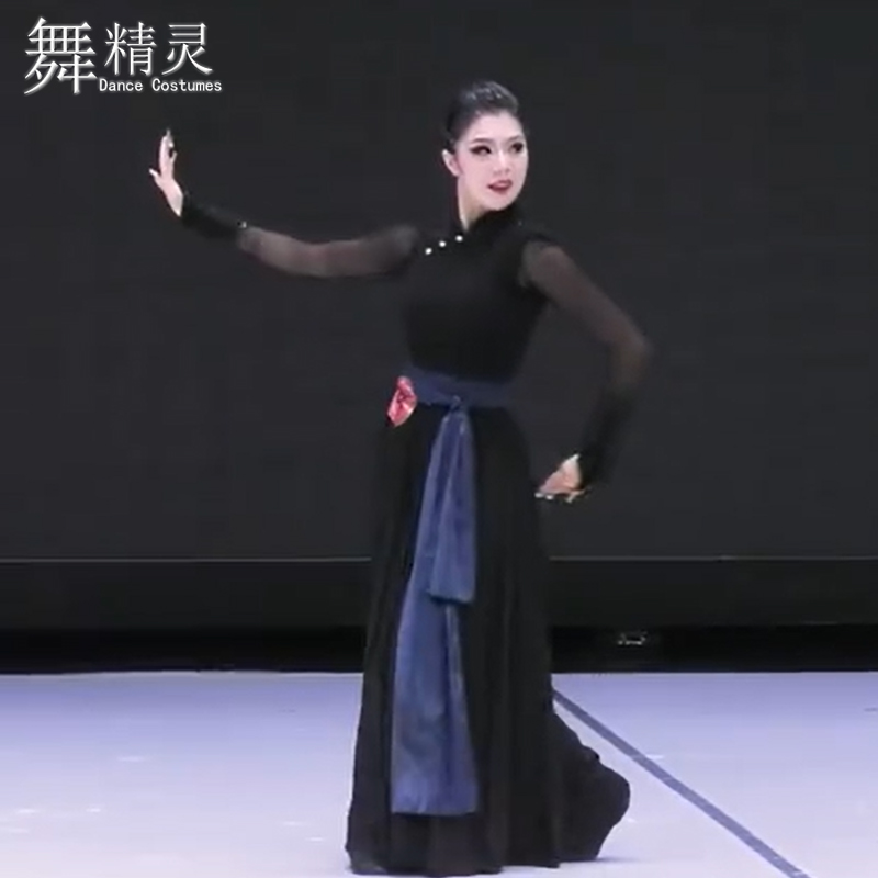 蒙古舞蹈演出服中国舞表演原上草舞蹈服练习练功大摆裙蒙族艺考服