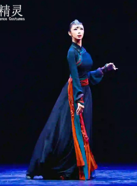 蒙古族演出服独舞表演桃李杯剧目我的草原舞蹈服黑色大摆裙艺考女