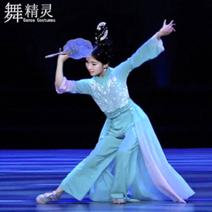 少儿舞蹈演出服古典舞剧目扇扑流萤舞蹈服飘逸扇子舞表演独舞艺考