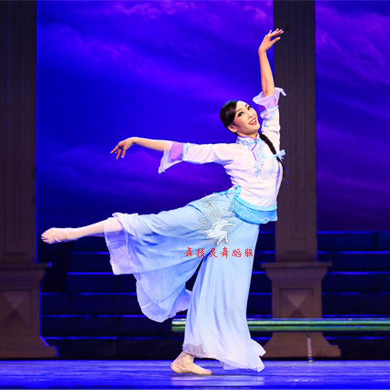 现代舞五四青年学生装雪纺演出服