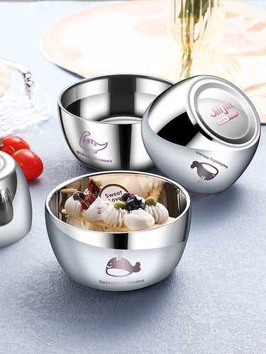 Детская защитная обеденная тарелка из нержавеющей стали для еды, супница, защита от ожогов, увеличенная толщина