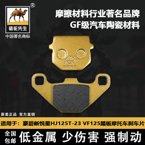 适用豪爵新悦星HJ125T-23 VF125灵迪摩托车刹车片骆驼制动GF级