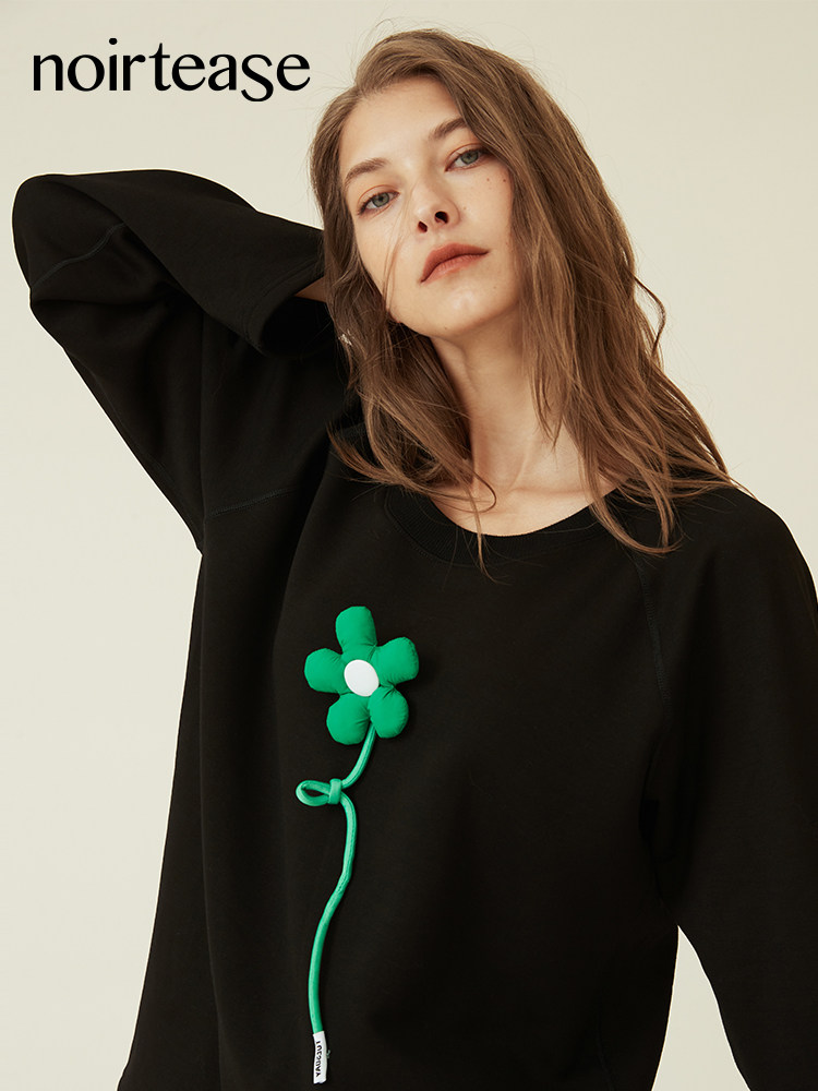 NoirTease奈黎诗秋冬加绒加厚女士睡衣圆领套头家居服两件套