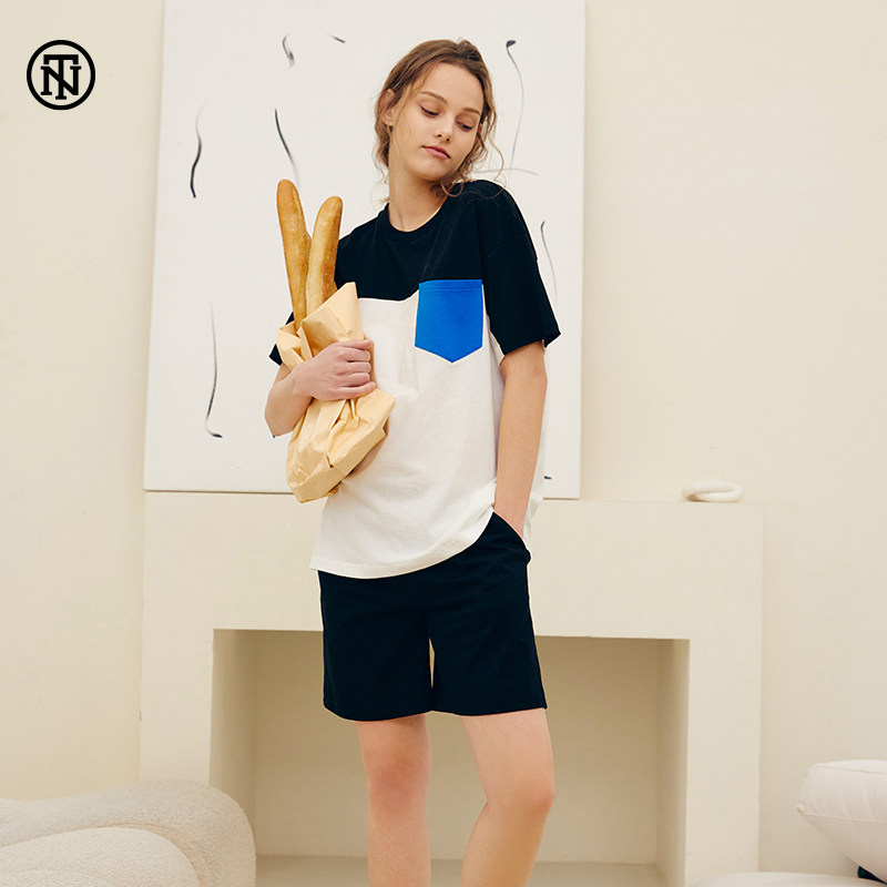 NoirTease奈黎诗夏季薄款纯棉短袖睡衣家居服两件套外穿男女
