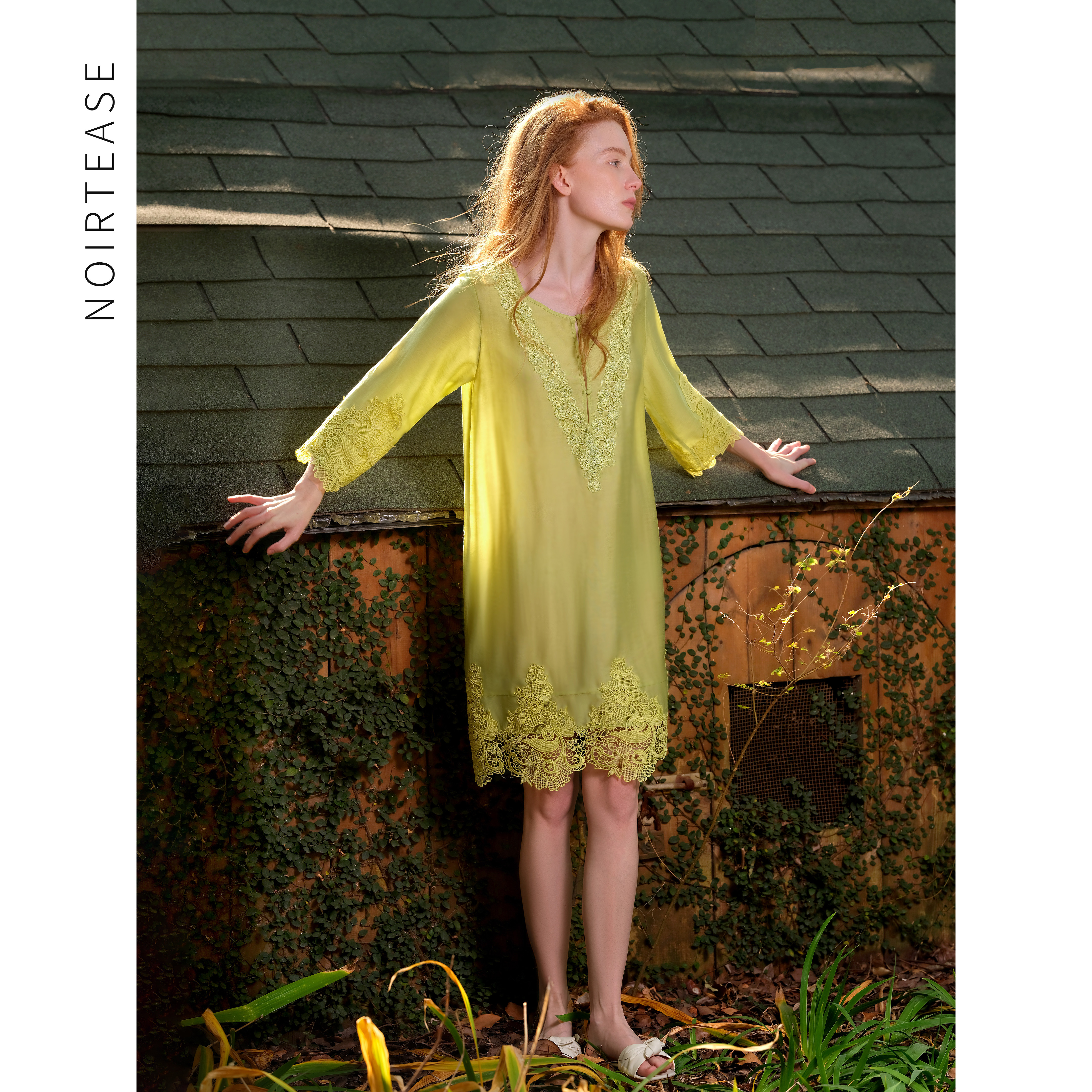 NoirTease春夏薄款纯棉睡裙女短袖睡衣性感宽松家居服连衣裙外穿