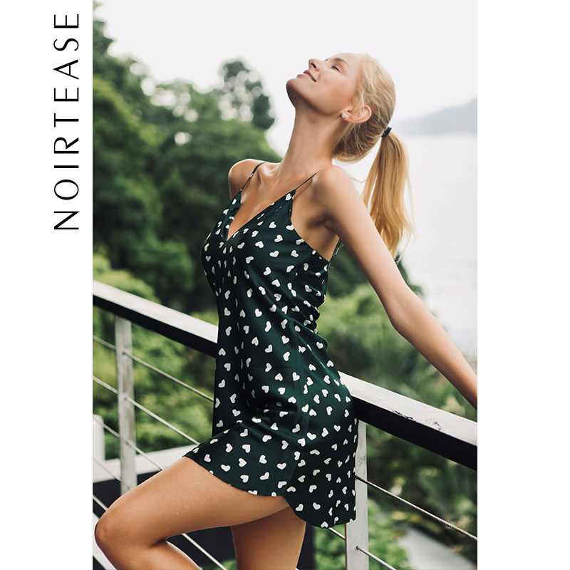 NoirTease夏季性感重磅真丝桑蚕丝桃心吊带睡裙睡衣外穿睡衣女夏,女士内衣/男士内衣/家居服,睡裙,淘宝优惠券,粉丝福利购,淘宝优惠卷