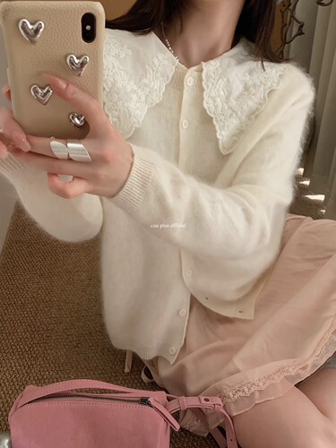 2026春季新款韩版宽松显瘦百搭纯色针织开衫毛衣外套女羊绒拉毛