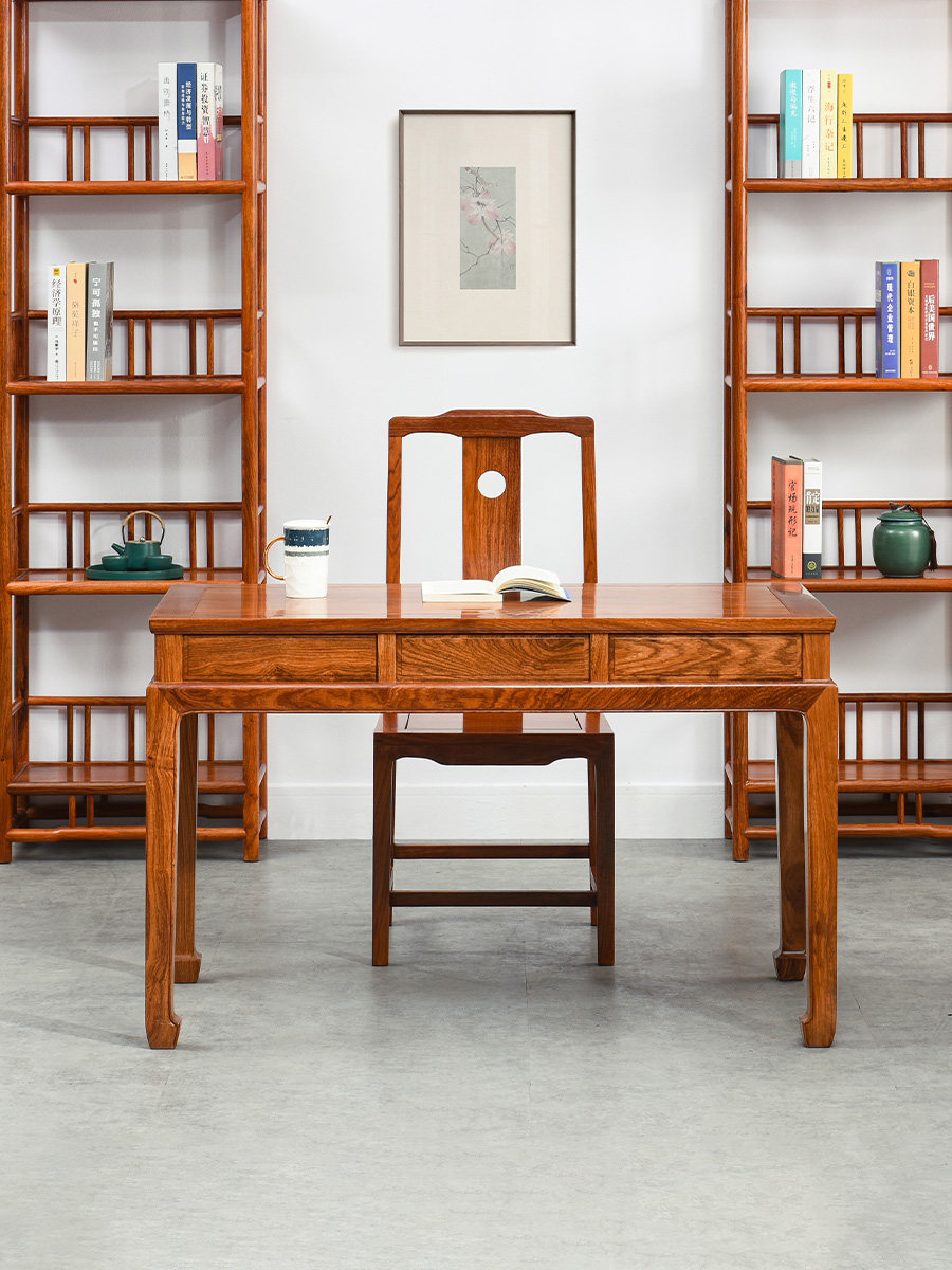 刺猬红木办公桌家新中国风实木办公桌红木床头柜红木电脑桌写字台