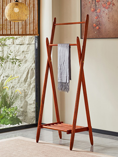 红木衣帽架实木中式缅甸花梨客厅挂包架子落地大果紫檀卧室挂衣架