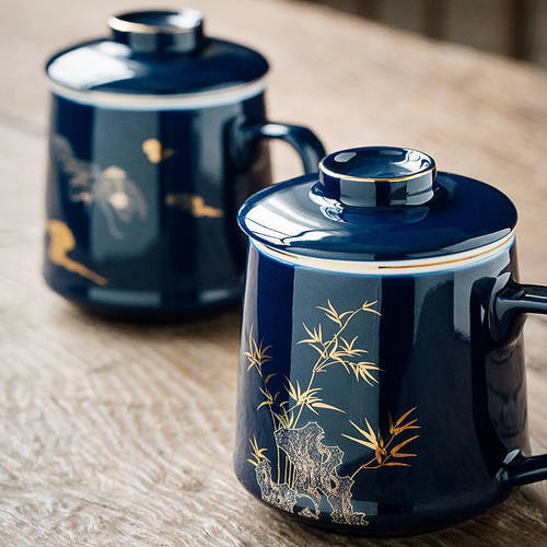 茶水分离陶瓷茶杯茶杯定制礼品