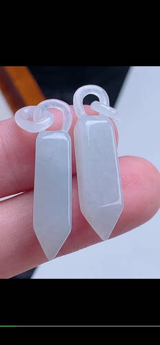 37.2-8-6.3mm, 冰透时来运转镶嵌件耳坠天然翡翠A货aaa685 十二