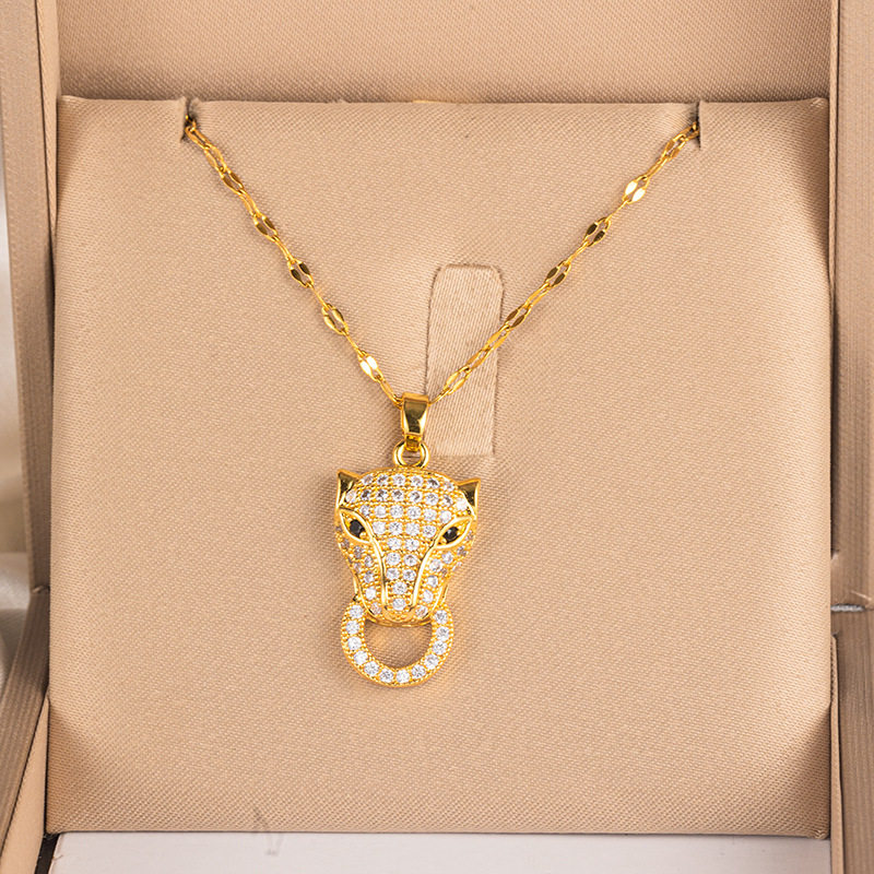 奥特莱斯品牌折扣店撤柜满钻奢华轻奢豹子outlets项链女潮流轻奢