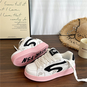 面包鞋 原创粉色百搭板鞋 运动休闲小白鞋 子韩版 ins潮2025冬季 新款