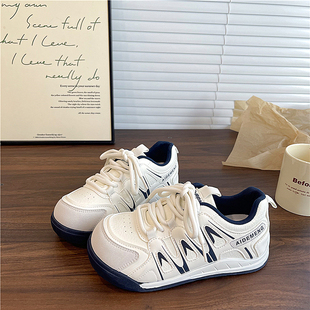 女ins百搭运动休闲板鞋 增高小白鞋 2025冬季 新款 易少年 德训鞋 韩版